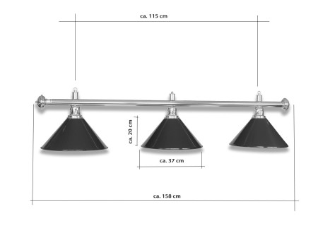 LAMPE LAITON AVEC 3 ABAT-JOUR NOIR