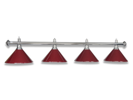 LAMPE CHROM MIT 4 SCHIRMEN BURGUNDY