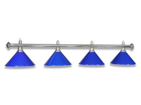 LAMPE CHROMÉE AVEC 4 ABAT-JOUR BLEU