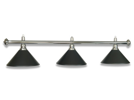 LAMPE CHROM MIT 3 SCHIRMEN SCHWARZ