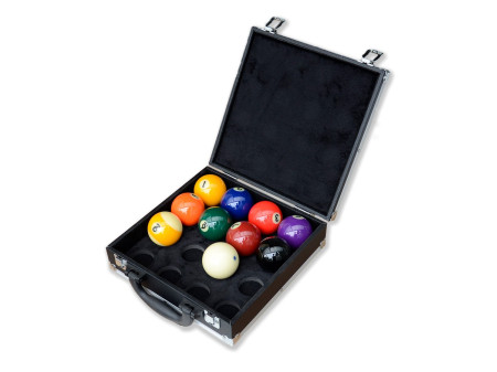 Koffer für Pool-Billardkugeln. Mit Kante aus Aluminium.