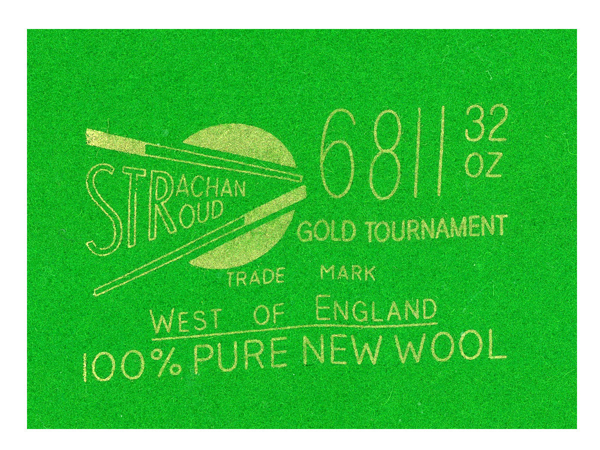 Strachan West of England 6811 Tournament Snooker Tuch. Made in England.