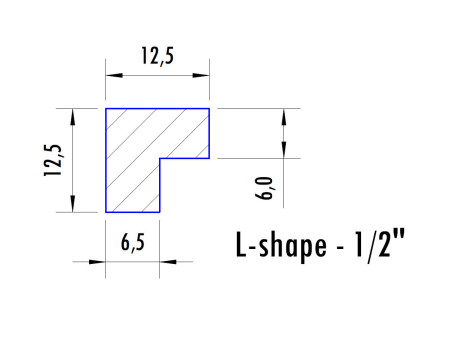 Bandengummi L-Profil 1/2"
