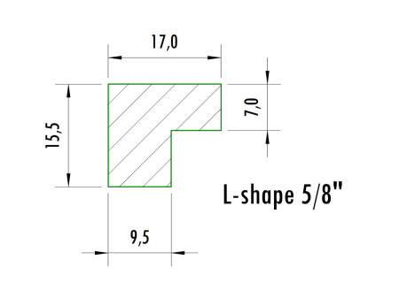 L-BANDENGUMMI 5/8 Zoll 6x123cm