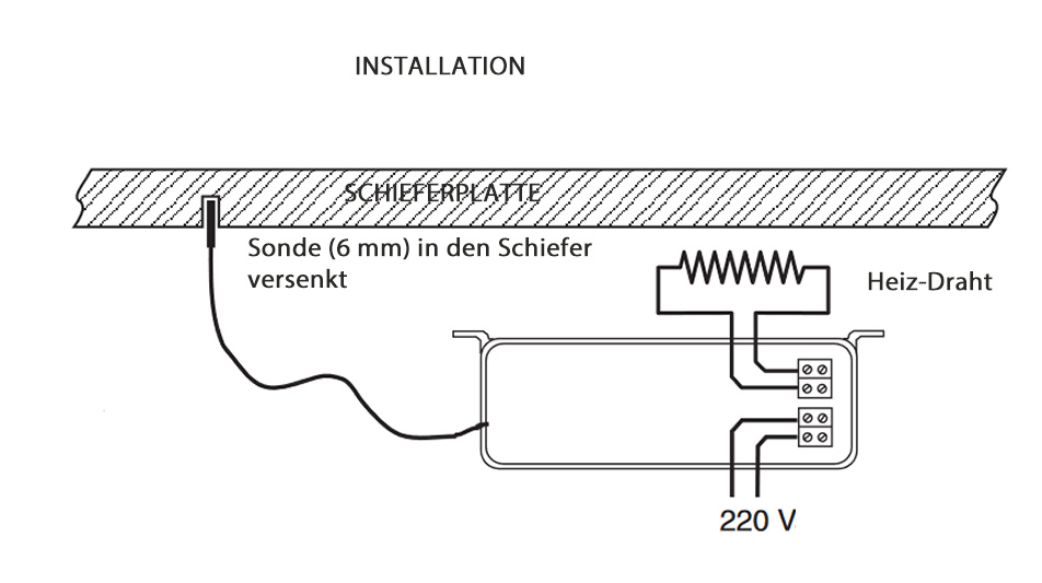 Regler für Billardheizung Heizung Schiefer- Montage Thermostat