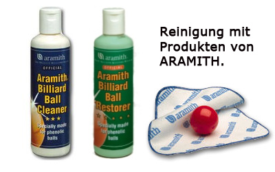 Reinigungsprodukte für Billardkugeln von ARAMIT